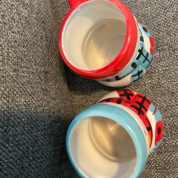 SET OF 2: BAY ISLAND BLUE & RED SNOWMAN MUG & set - Picture 4 of 4